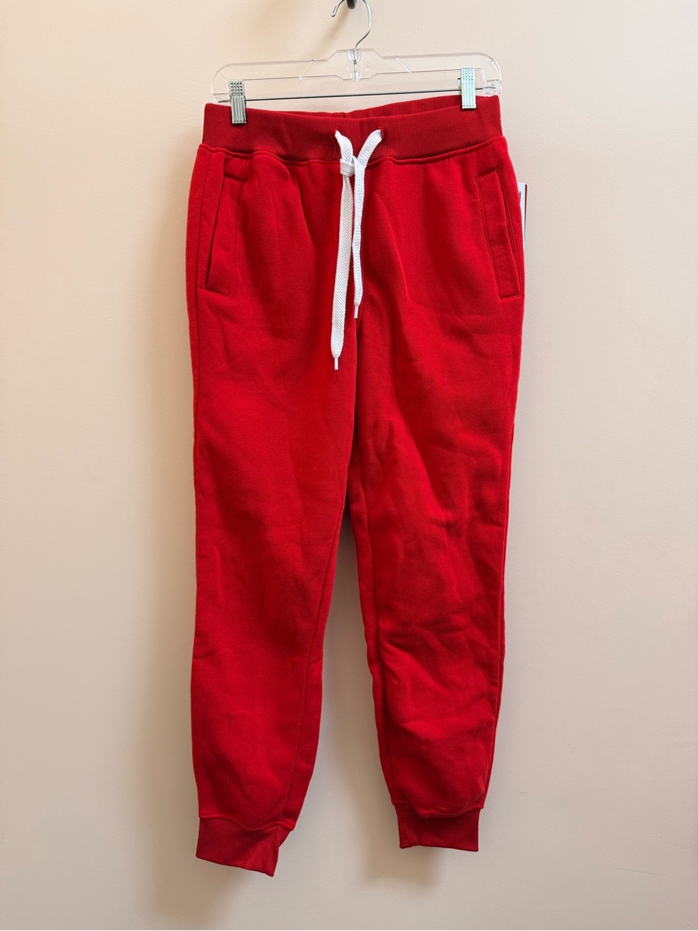 Active USA Red Jogger Sweatpants with White Drawstring